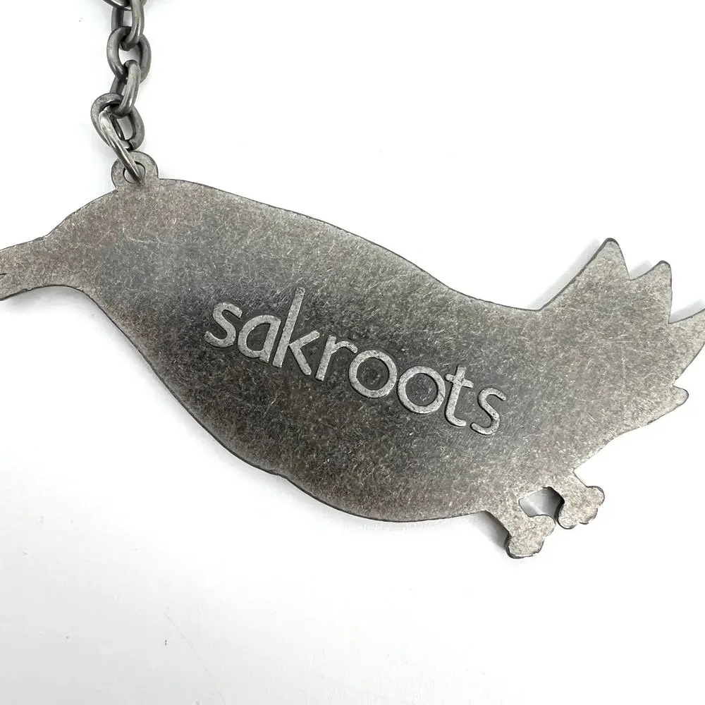 SAKROOTS Peace Bird Metal Purse Charm Key Ring 2